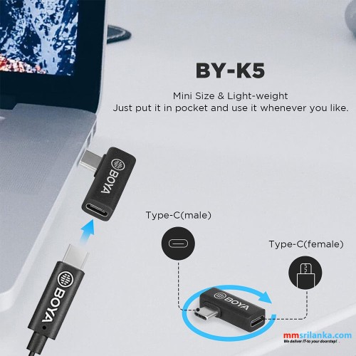 BOYA BY-K5 TYPE-C(M) TO TYPE-C(F) ADAPTER (6M)